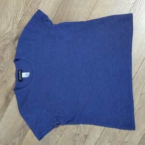 Jones New York 100% Cashmere Purple Blue T-Shirt Sweater Size Large